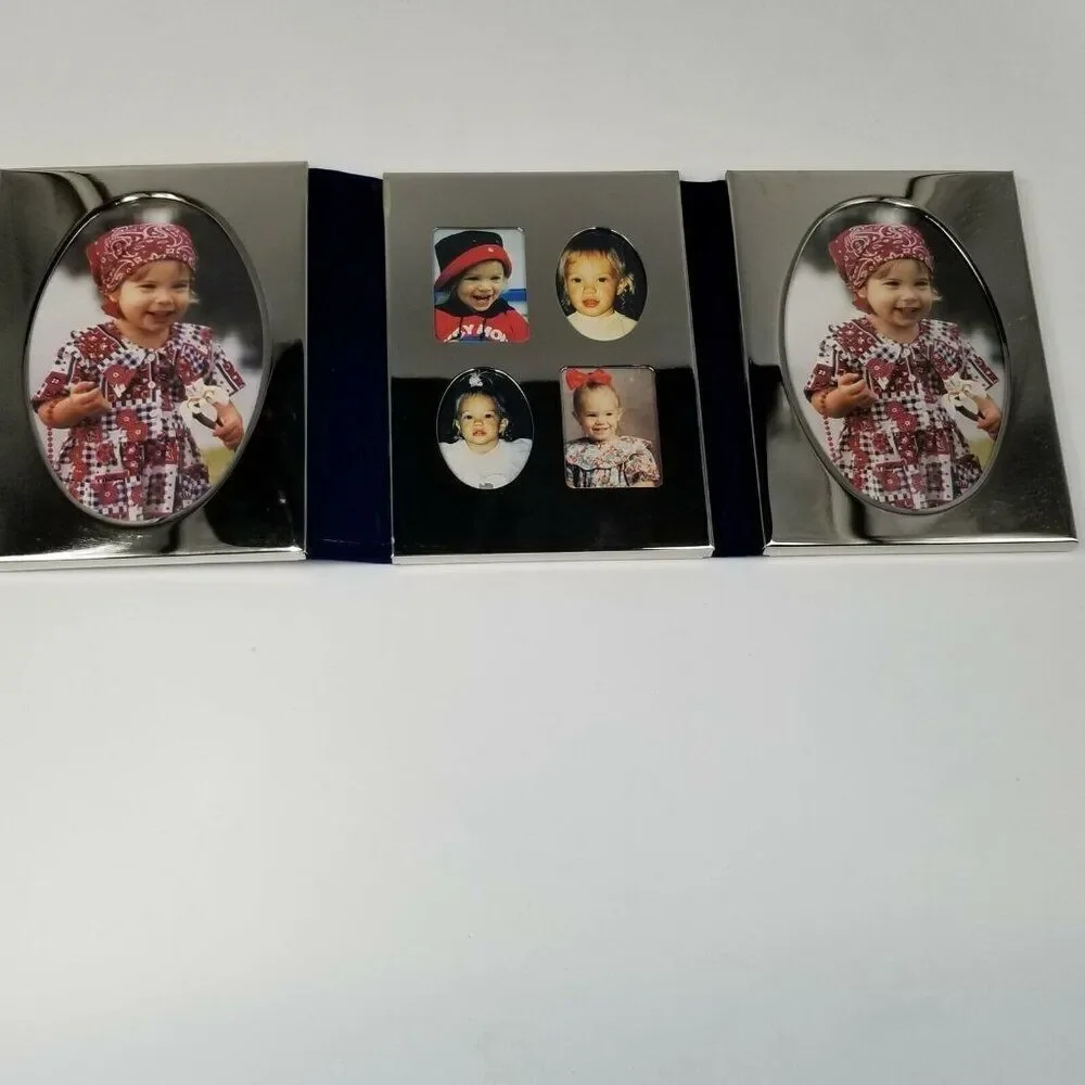 International Silver Company Silver Plate Tri Fold Photo Frame New